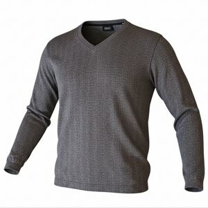 Elegant Charcoal V-Neck Sweater for Men Gray Black Size Xlarge